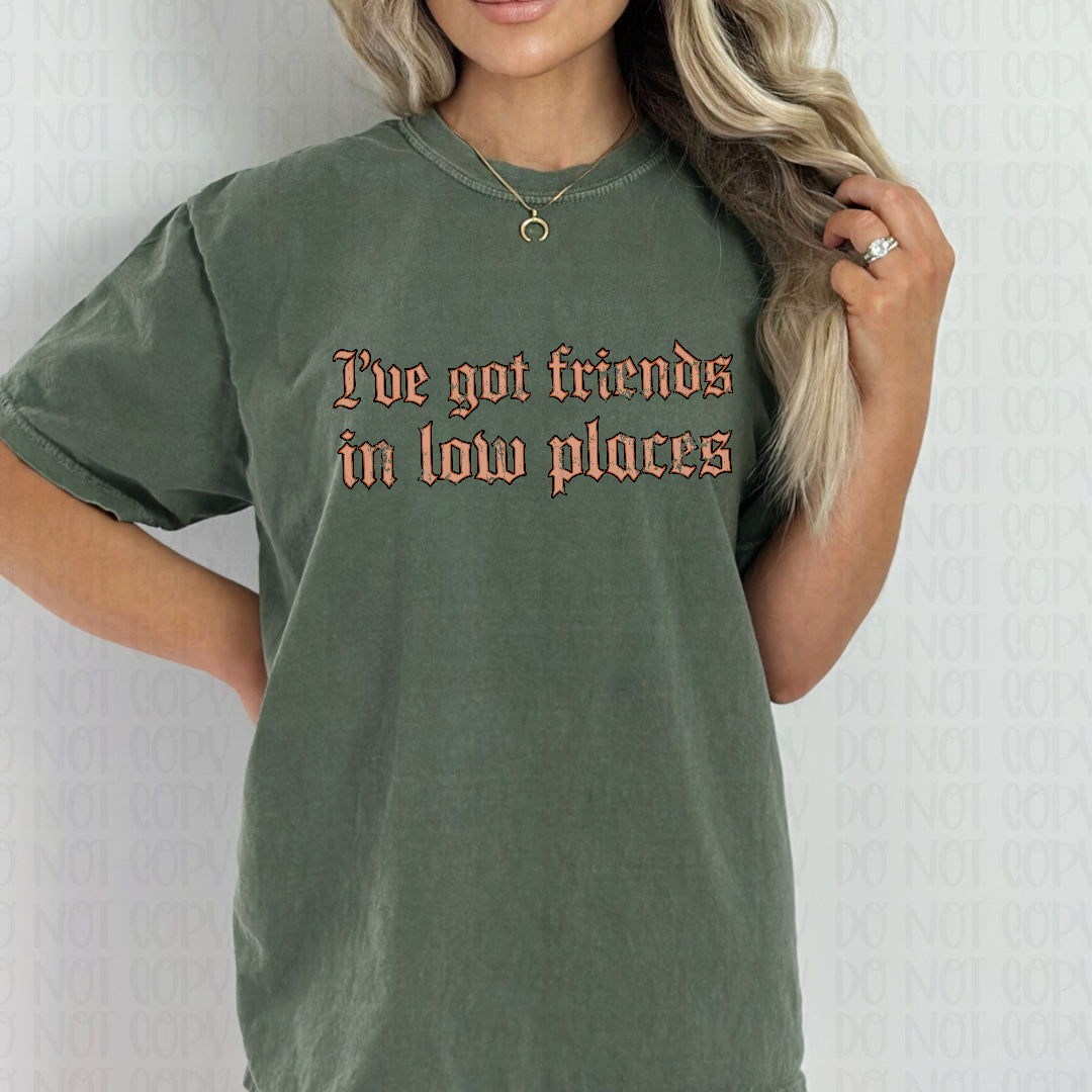 I've got friends in low places BROWN distressed (Saved) DTF transfer