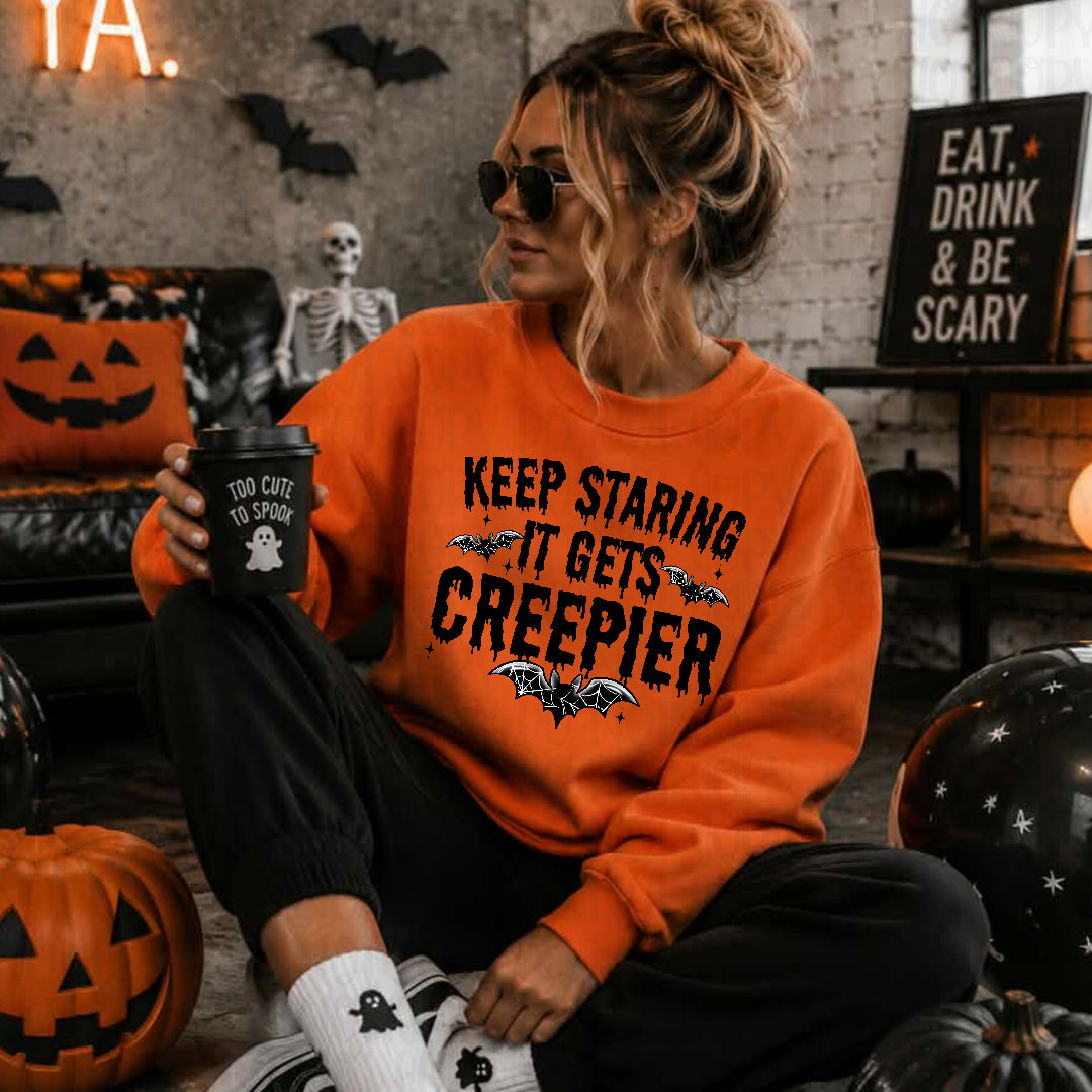 Keep starring it gets creepier BLACK (Texan) DTF Transfer