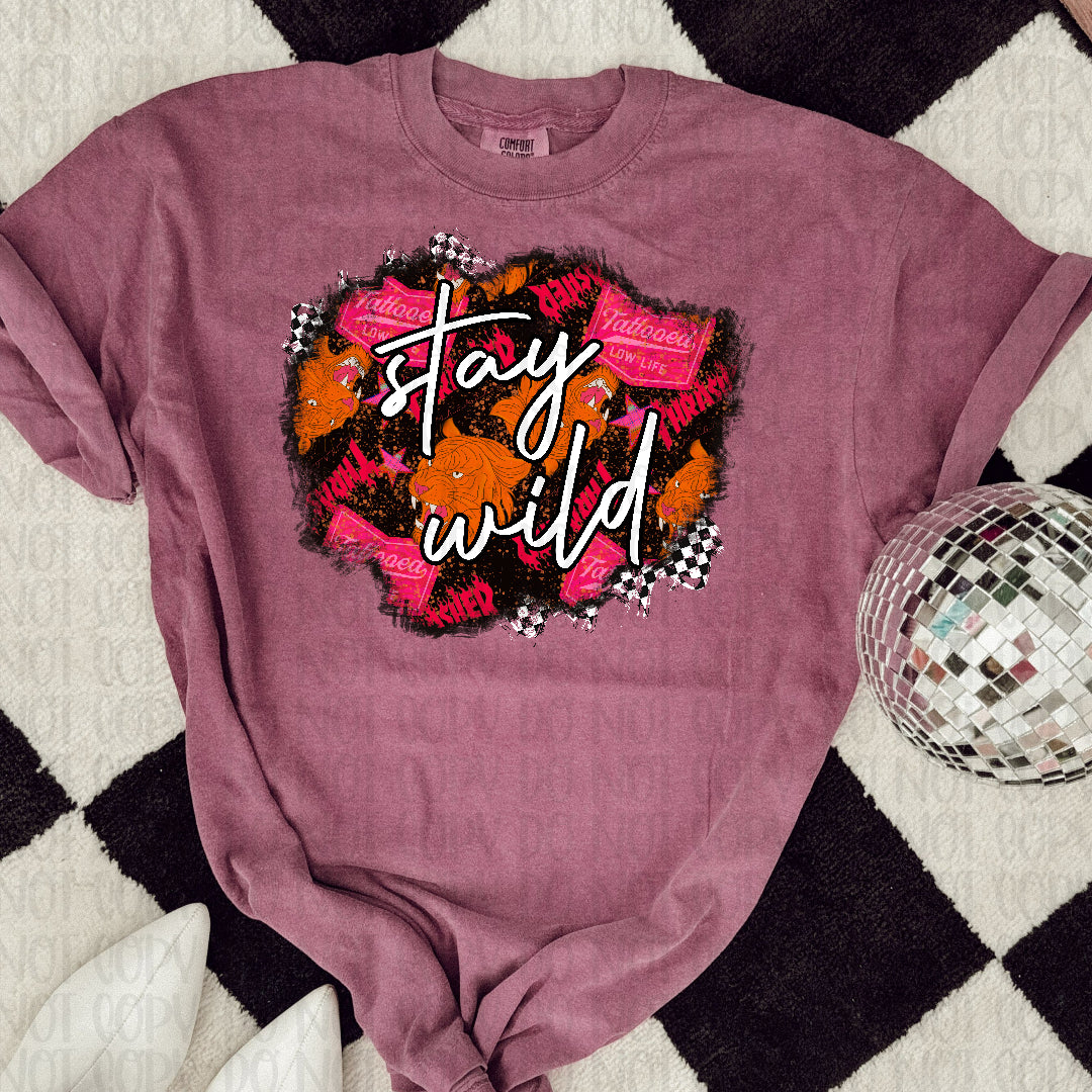Stay wild pink and orange (Texan) DTF transfer