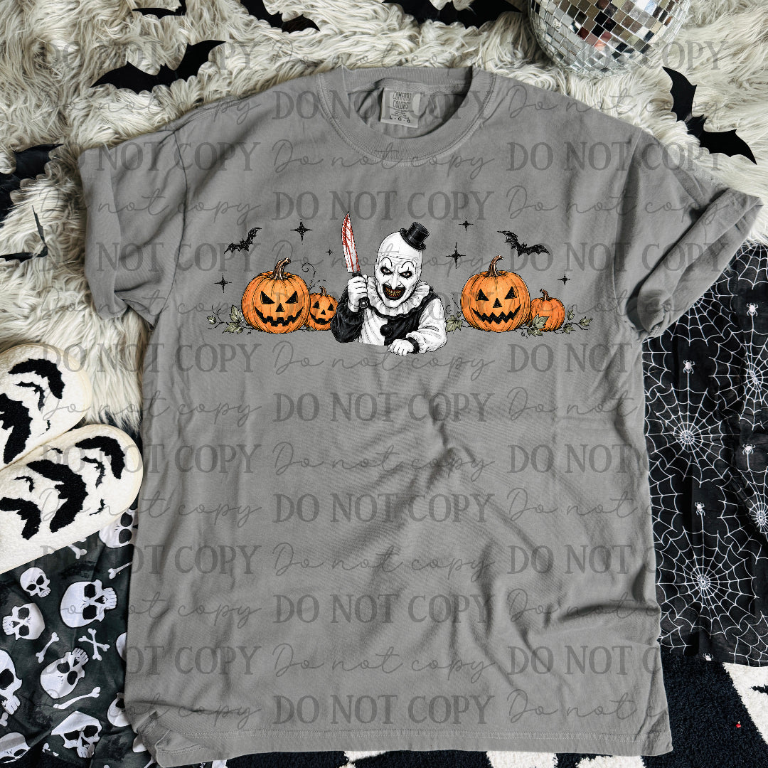 Black and White clown pumpkins (STD) DTF Transfers