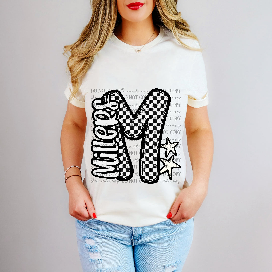 millers checker crush initial (Caplinger) DTF Transfer
