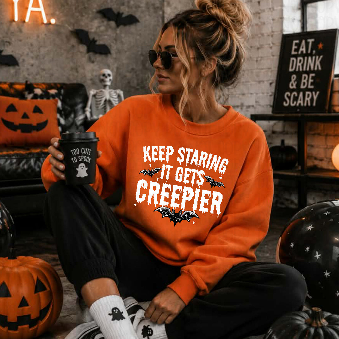 Keep starring it gets creepier WHITE (Texan) DTF Transfer