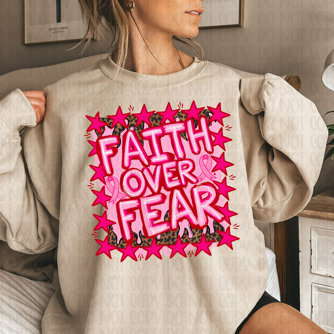 Faith over fear pink star frame (JBD) DTF Transfer
