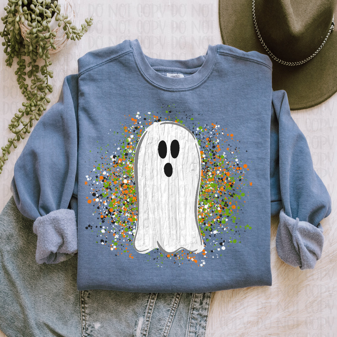Ghost fall color splatters DTF transfer