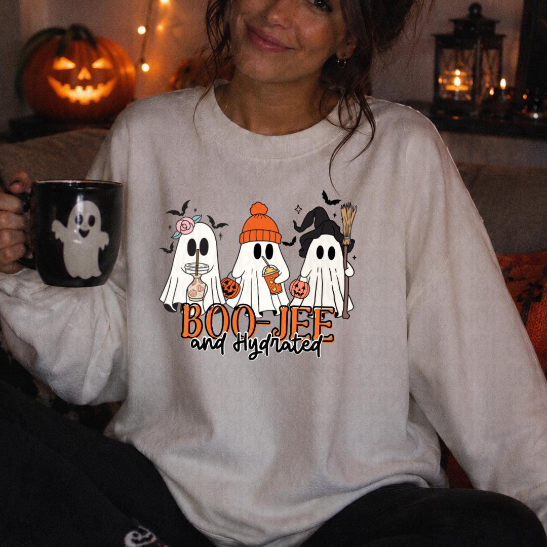 Boo-jee and hydrated ghost trio with bats (Wildflower) DTF Transfer