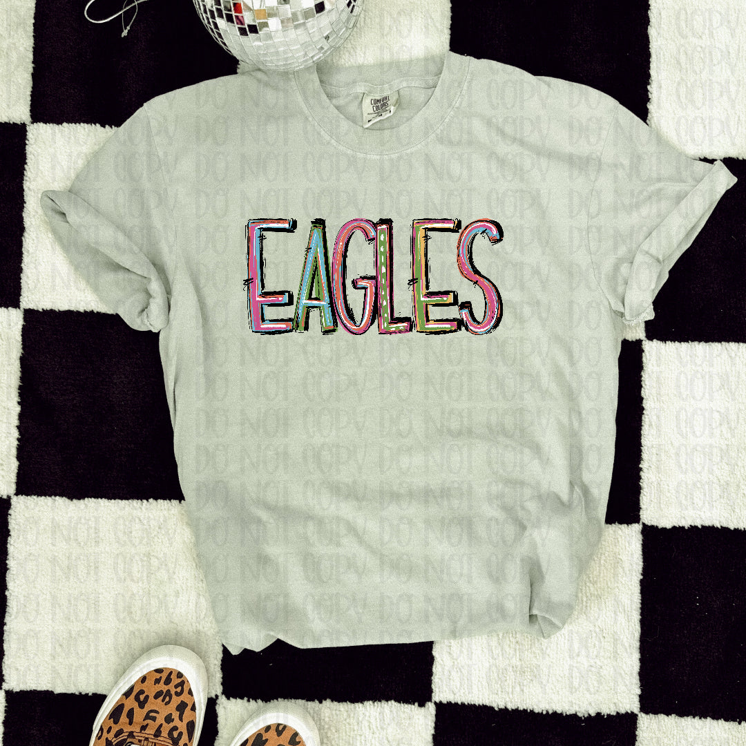 Eagles Single Line Pixie Words (S&G) DTF transfer
