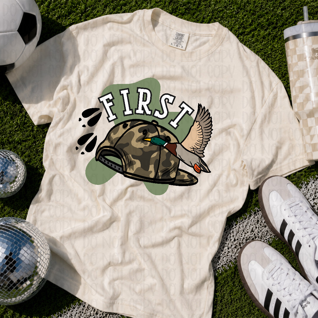 First grade camo hat (CC) DTF Transfer
