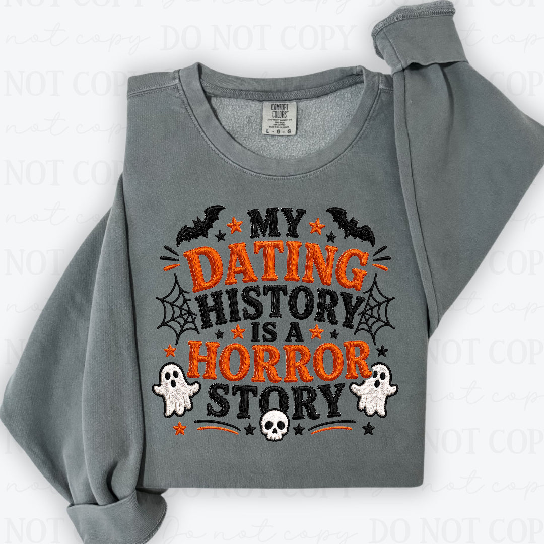 My dating history is a horror story (J&M) DTF Transfer