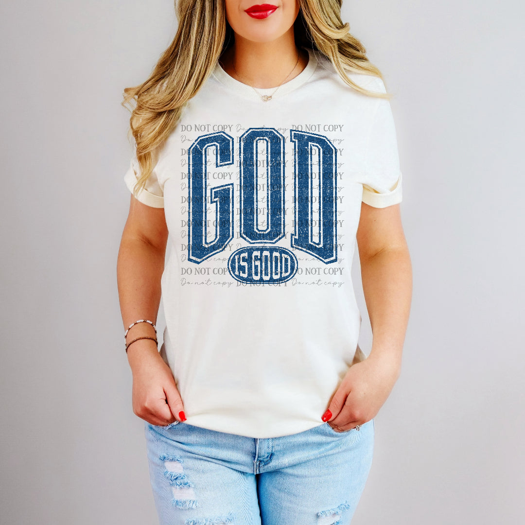 god is good BLUE (scarlow) DTF Transfer