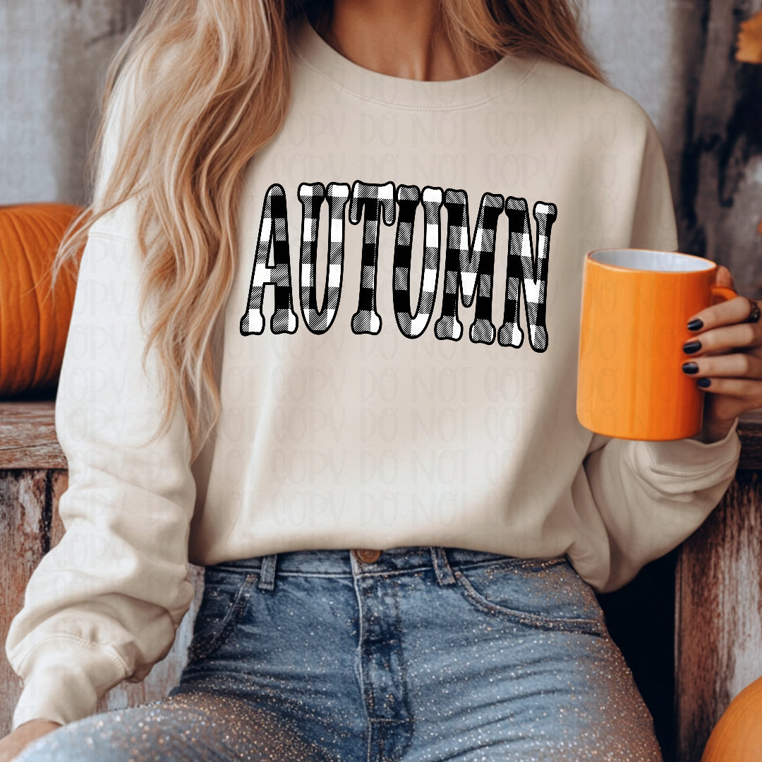 Autumn BW plaid (CC) DTF Transfer