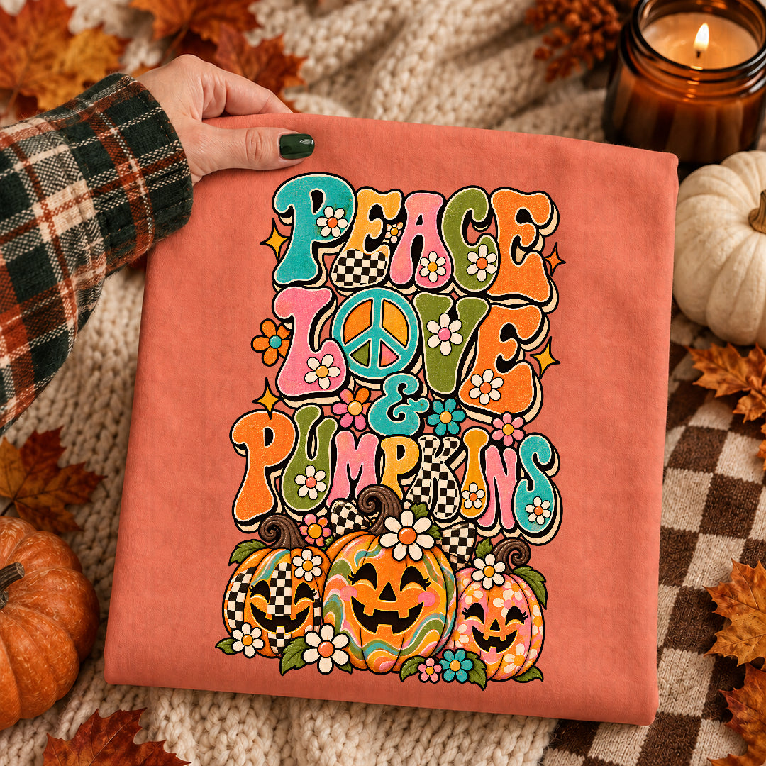 Peace love & pumpkins DTF Transfer