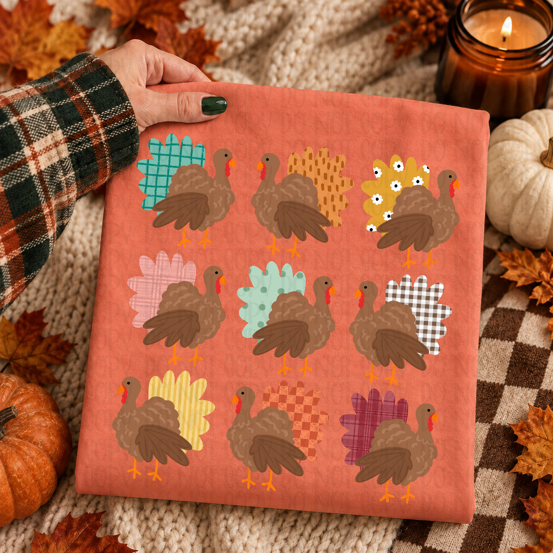 Multi print turkey collage (Crafti) DTF Transfer