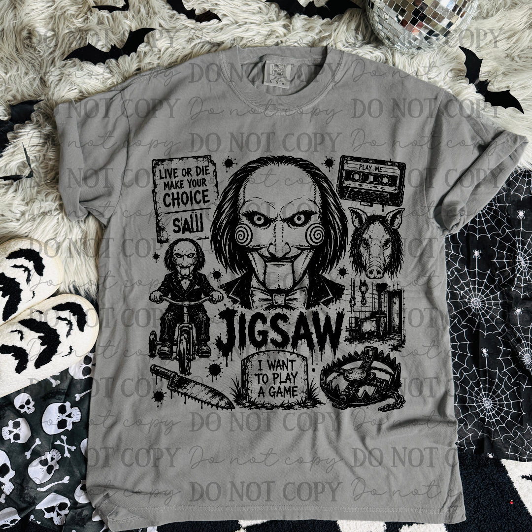 Saw linework black (STD) DTF Transfers