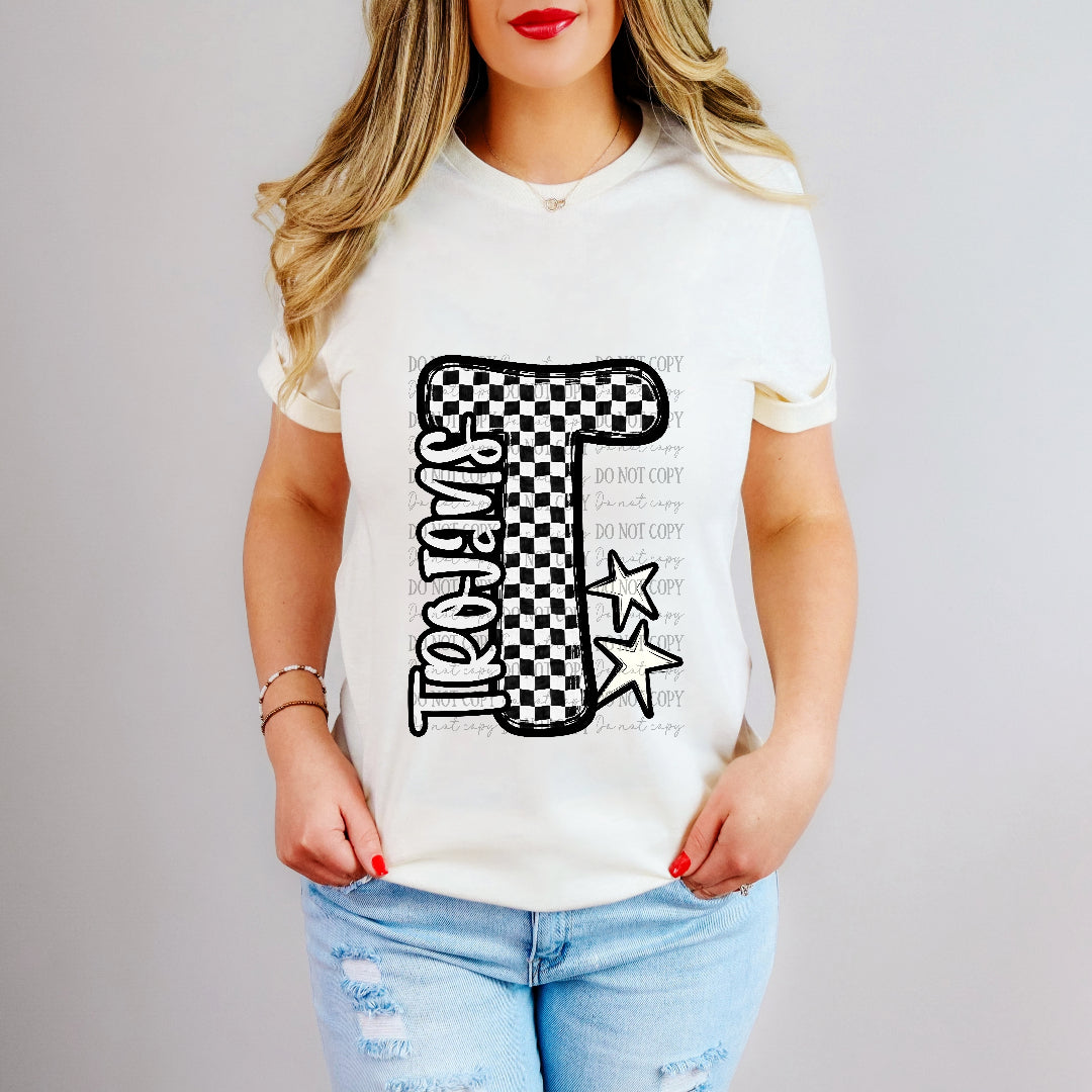 trojans checker crush bw initial (caplinger) DTF Transfer