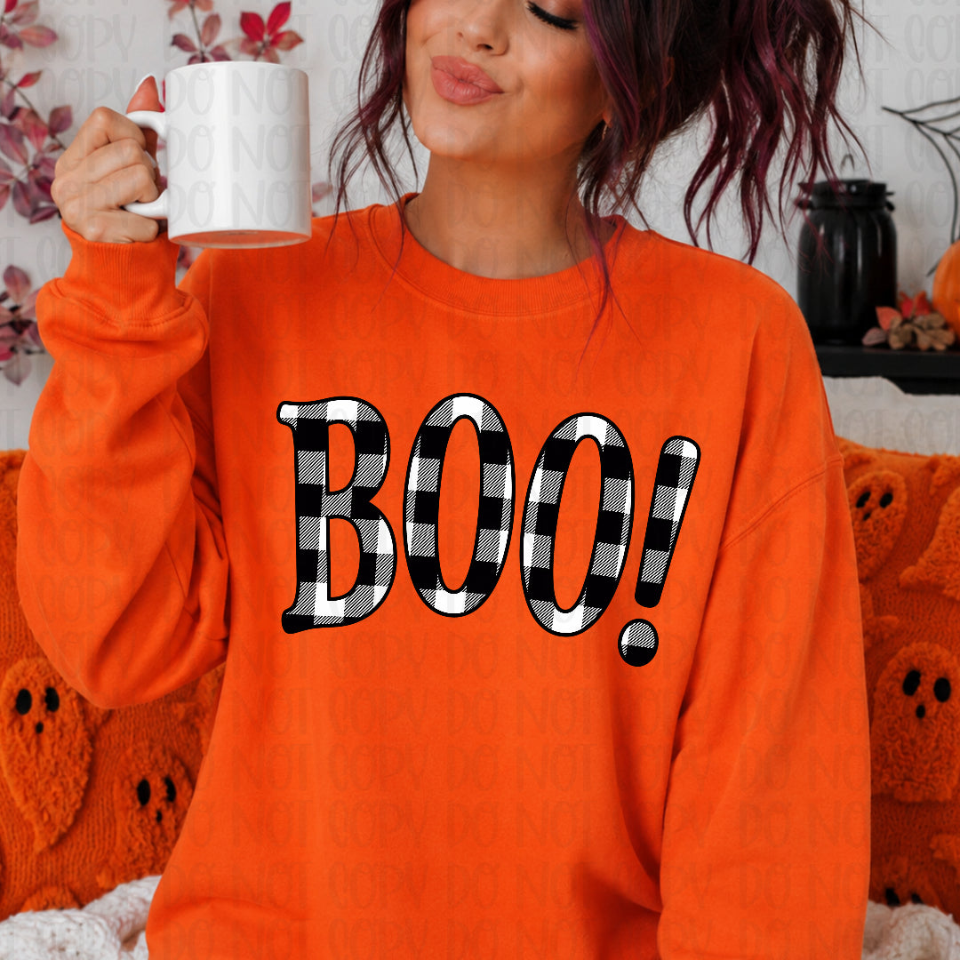 Boo BW plaid (CC) DTF Transfer