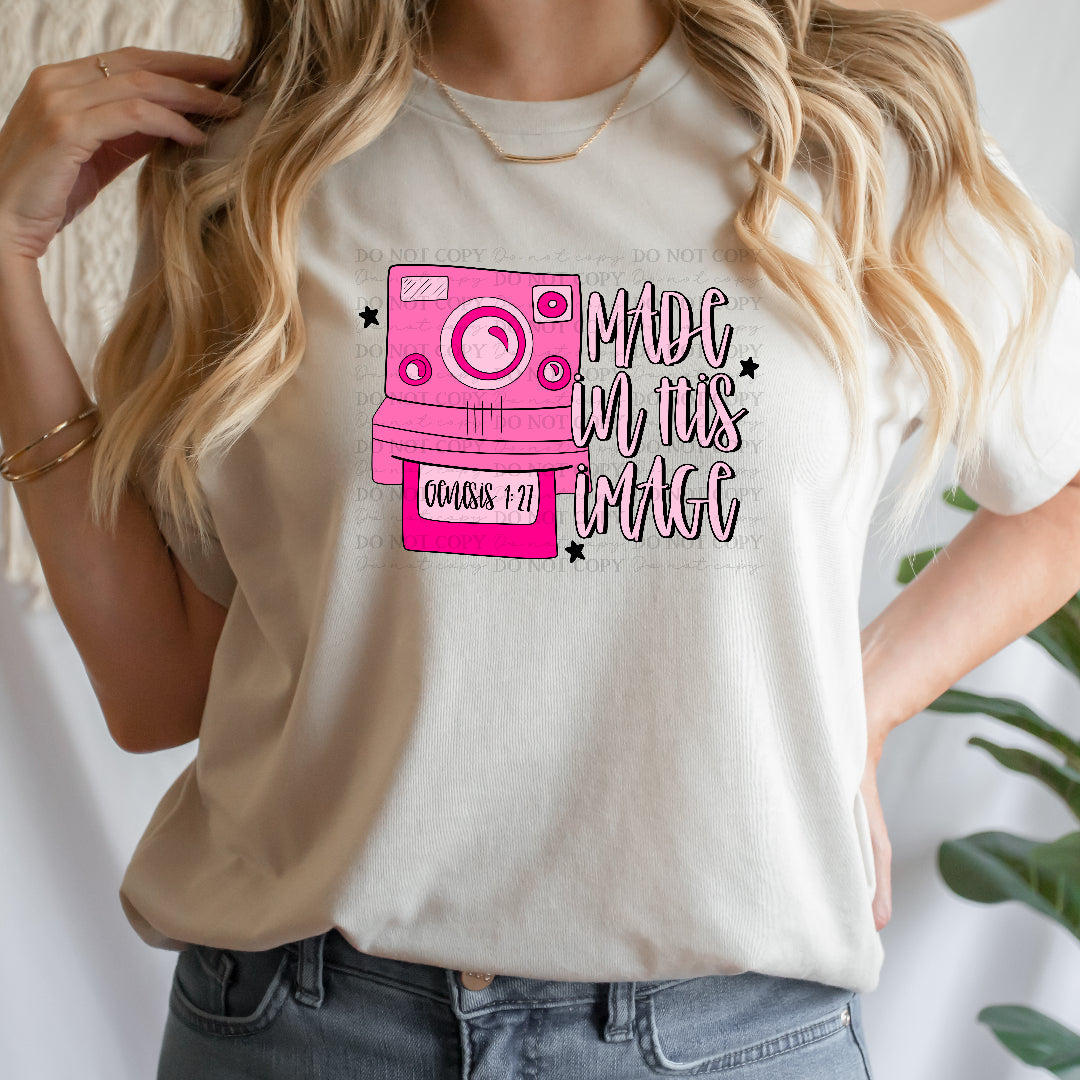 Made in his image pink camera (OHDD) DTF Transfer