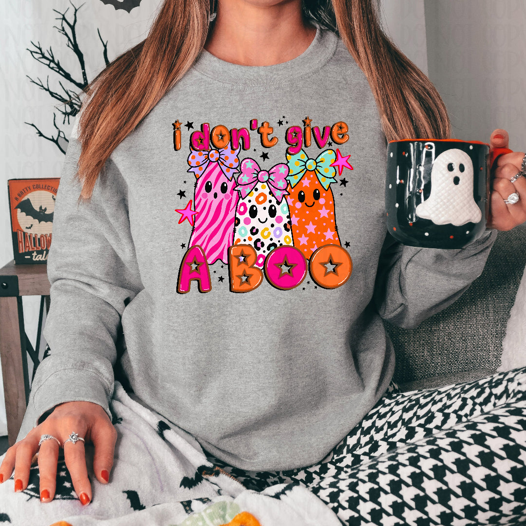 I don't give a boo ghost trio with bows and black stars (JBD) DTF transfer