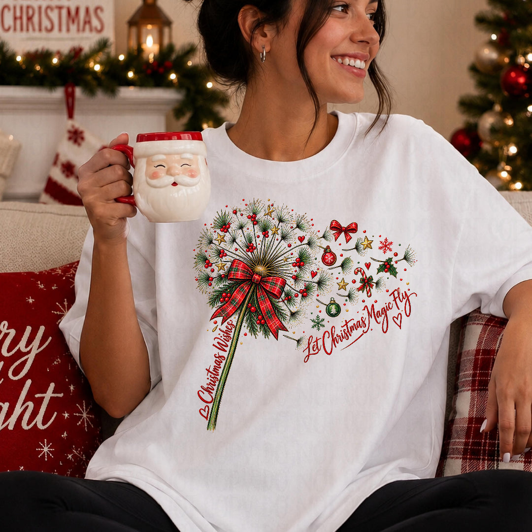 Let Christmas magic fly dandelion Sunday Special DTF transfer
