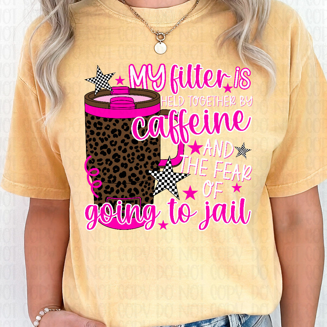 My filter is held together by caffeine white and pink (Texan) DTF transfer