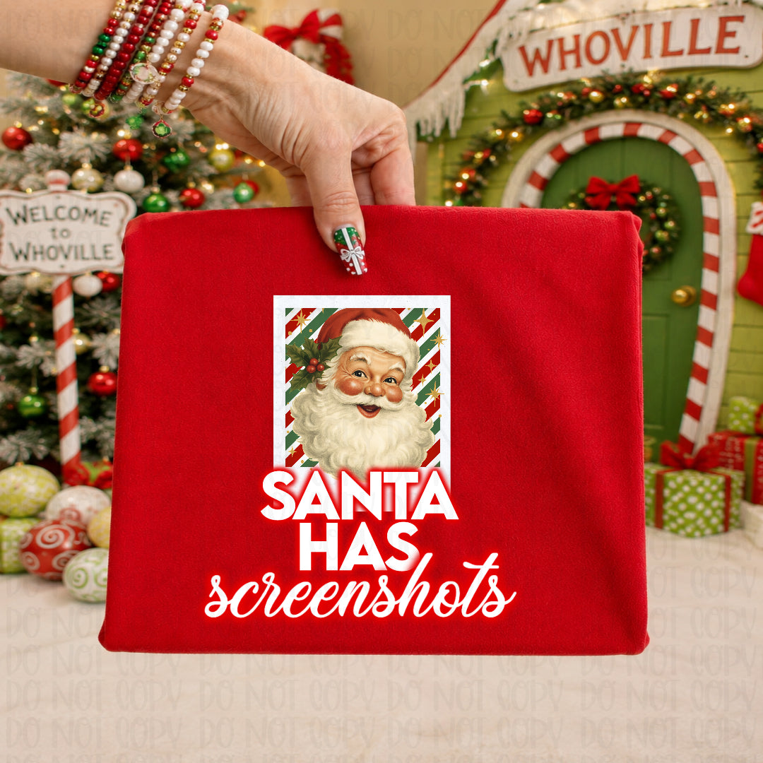 Santa has screenshots DTF Transfer