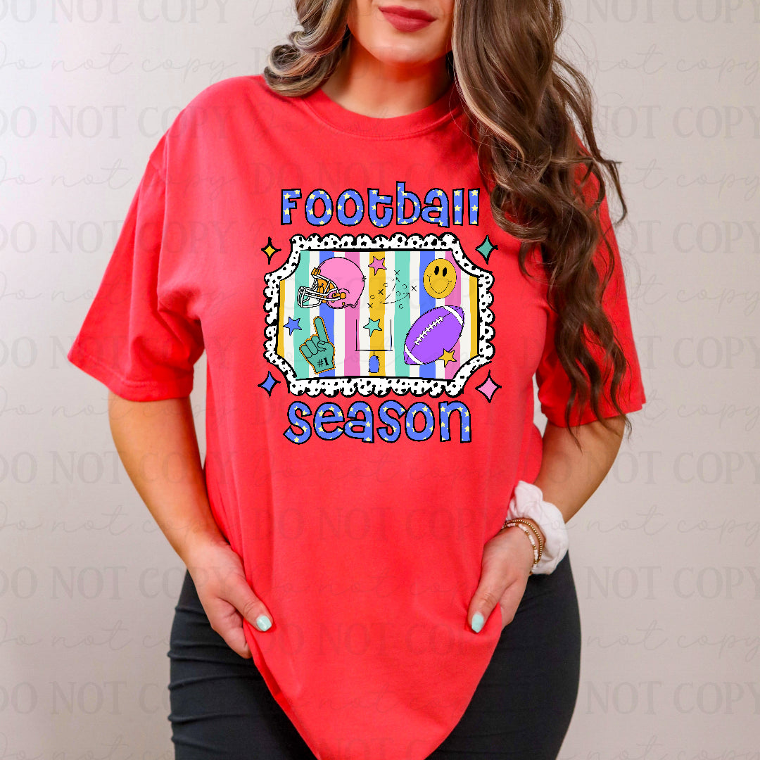 Football season colorful stripes (Kai) DTF Transfer