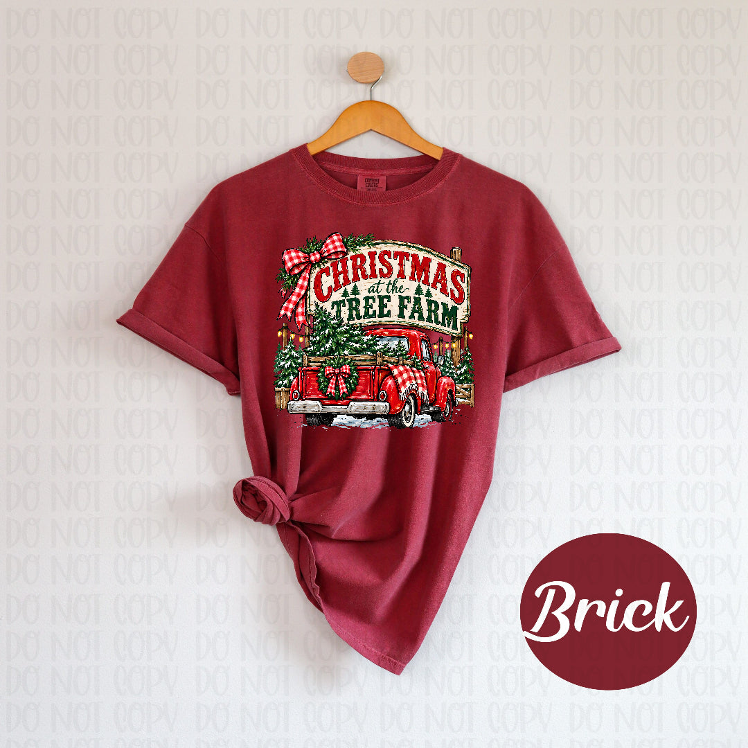 Christmas tree farm red truck (PH) DTF Transfer