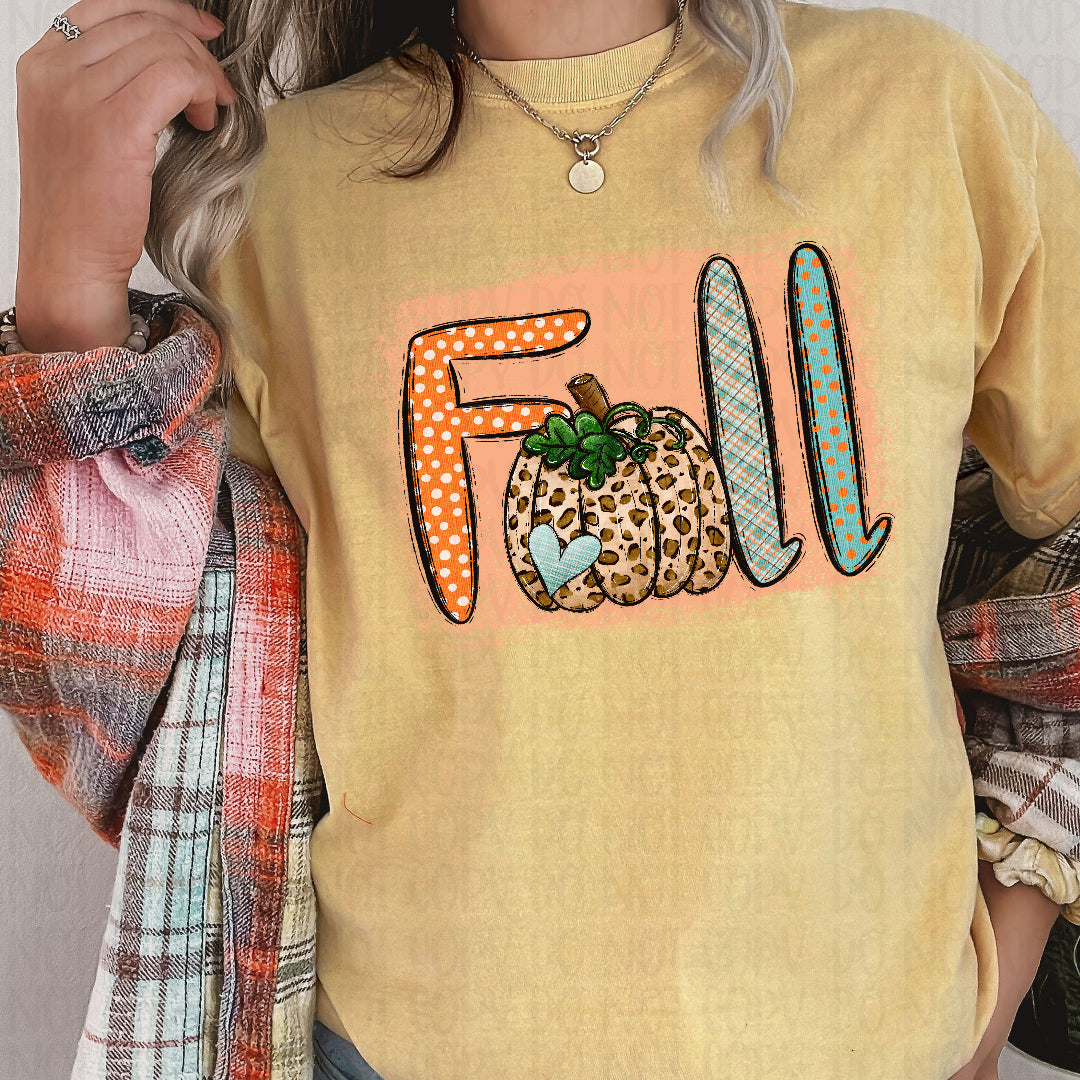 Fall with leopard pumpkin (Texas gal) DTF Transfer
