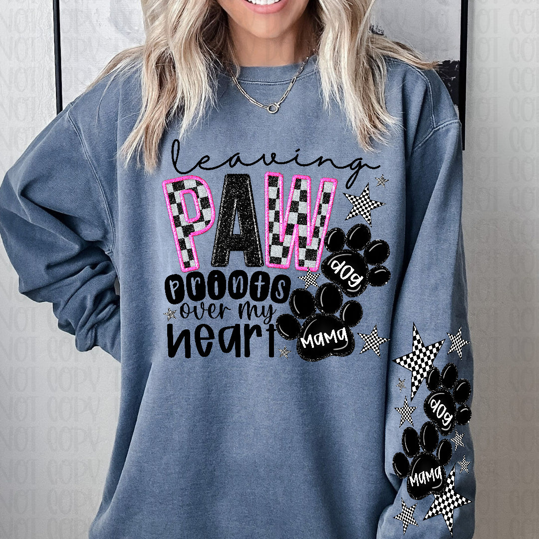 Dog mama paw prints and stars (SLEEVE ONLY) (Texan) DTF transfer