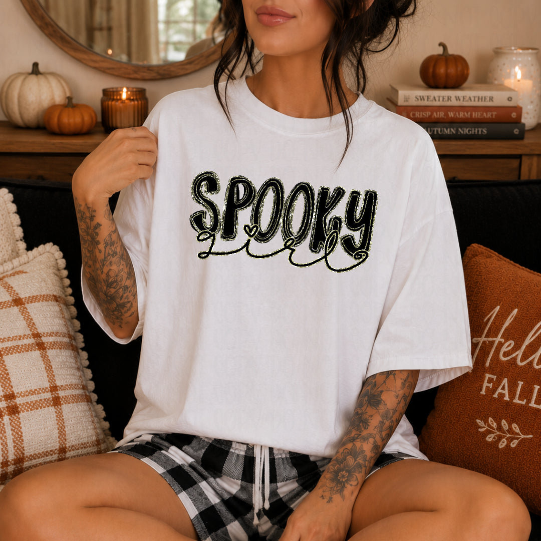 Spooky girl faux gold outline (C's) DTF Transfer