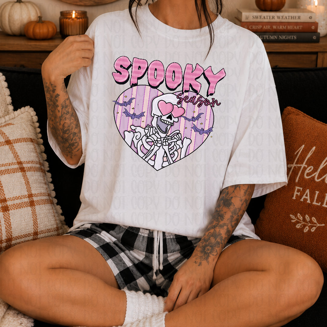 Spooky season skeleton heart (Carter) DTF Transfer