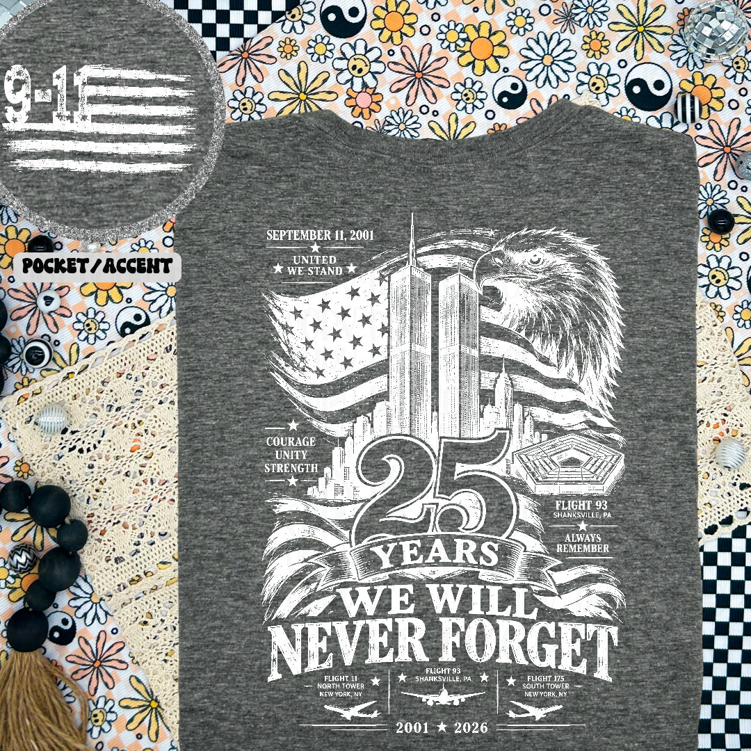 25 years we will never forget (BACK ONLY) (Kai) DTF transfer