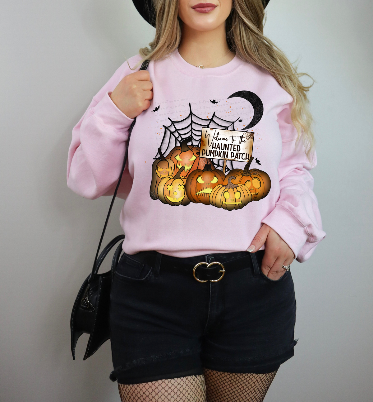 Welcome To Haunted Pumpkin Patch Web Moon Pumpkins 114806 DTF transfer