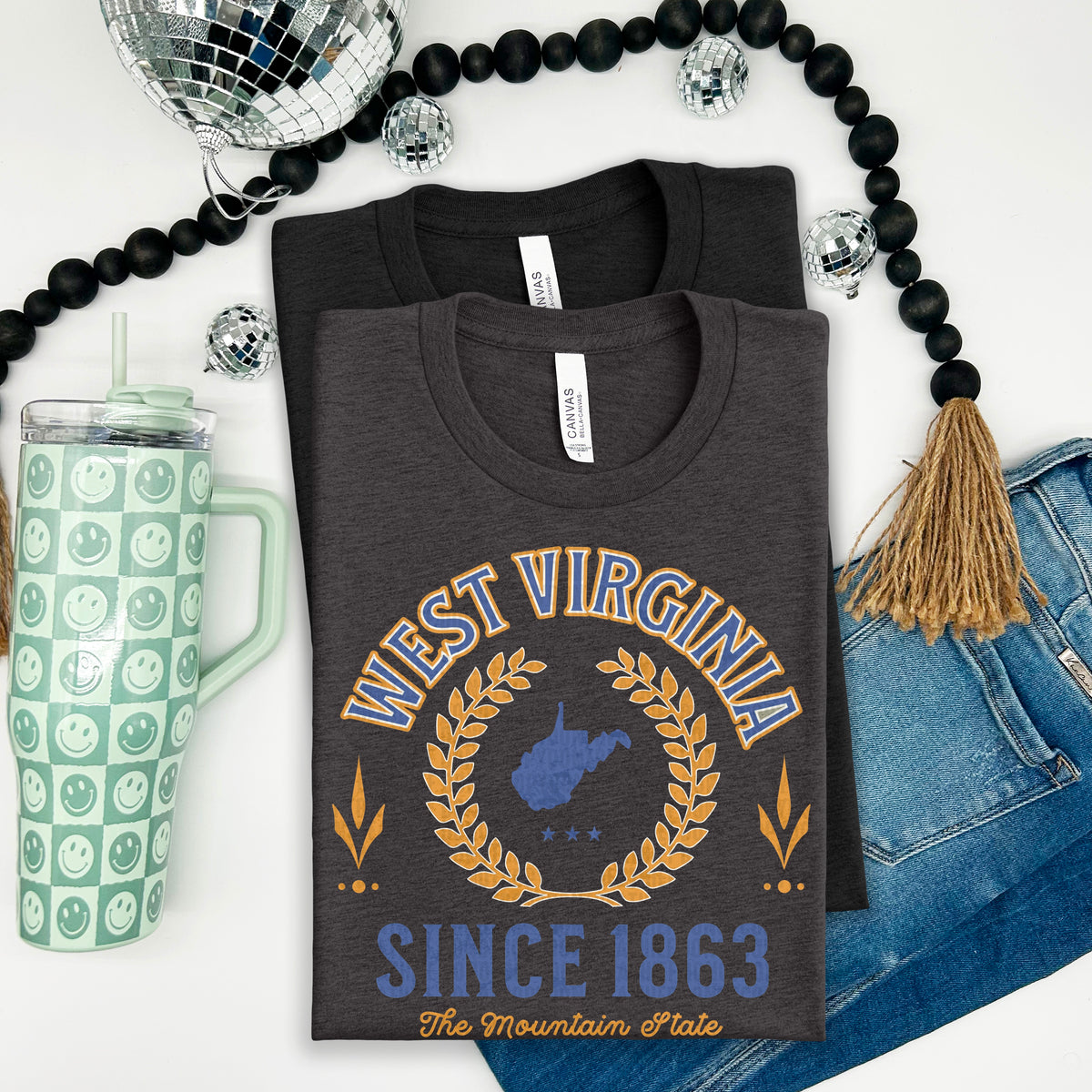 West Virginia Varsity Letters BLUE and YELLOW 105107 DTF transfer