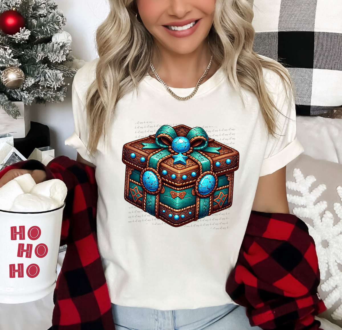 Western Christmas Gift Ribbon 57411 DTF transfer