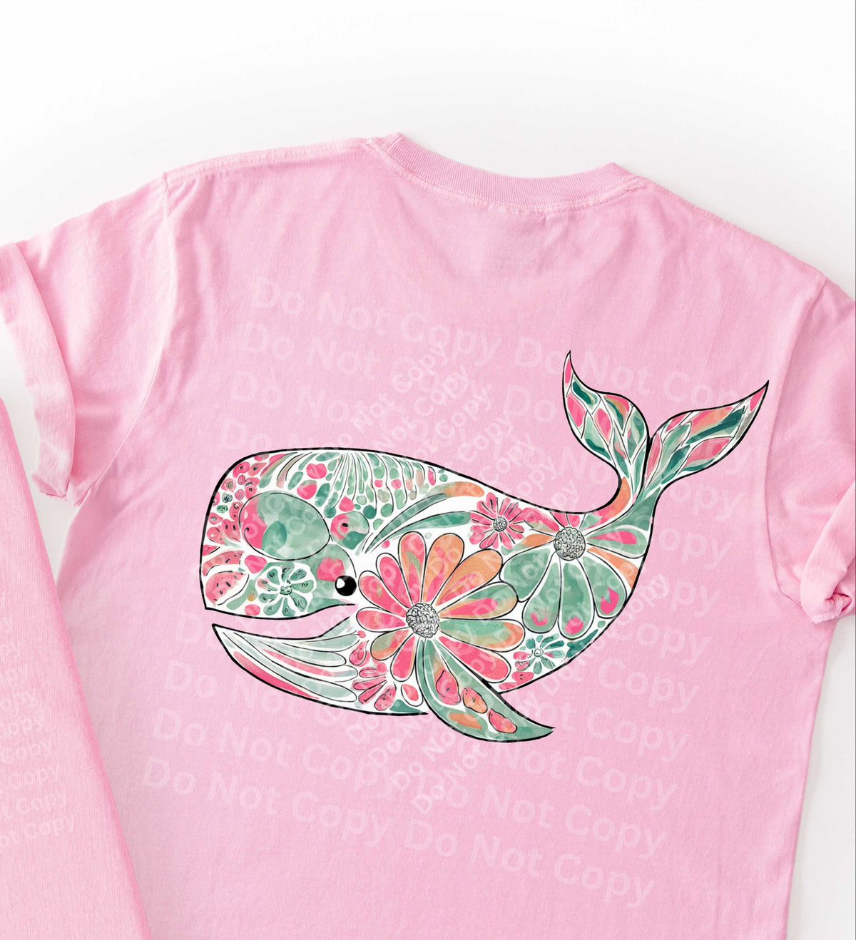 Floral whale (Irene) DTF Transfer