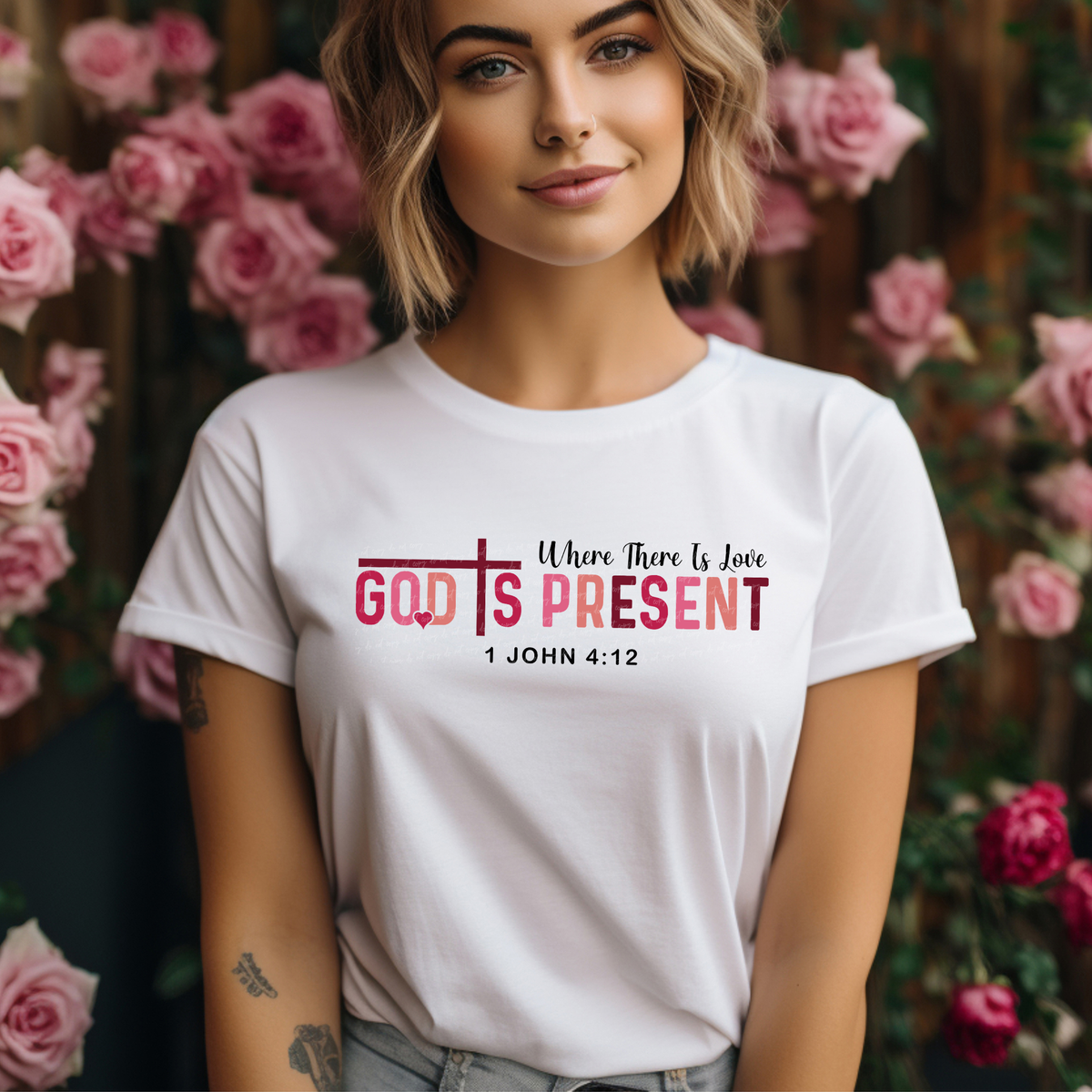 Where there Is Love God Is Present 1 John 4:12 76569 DTF Transfer