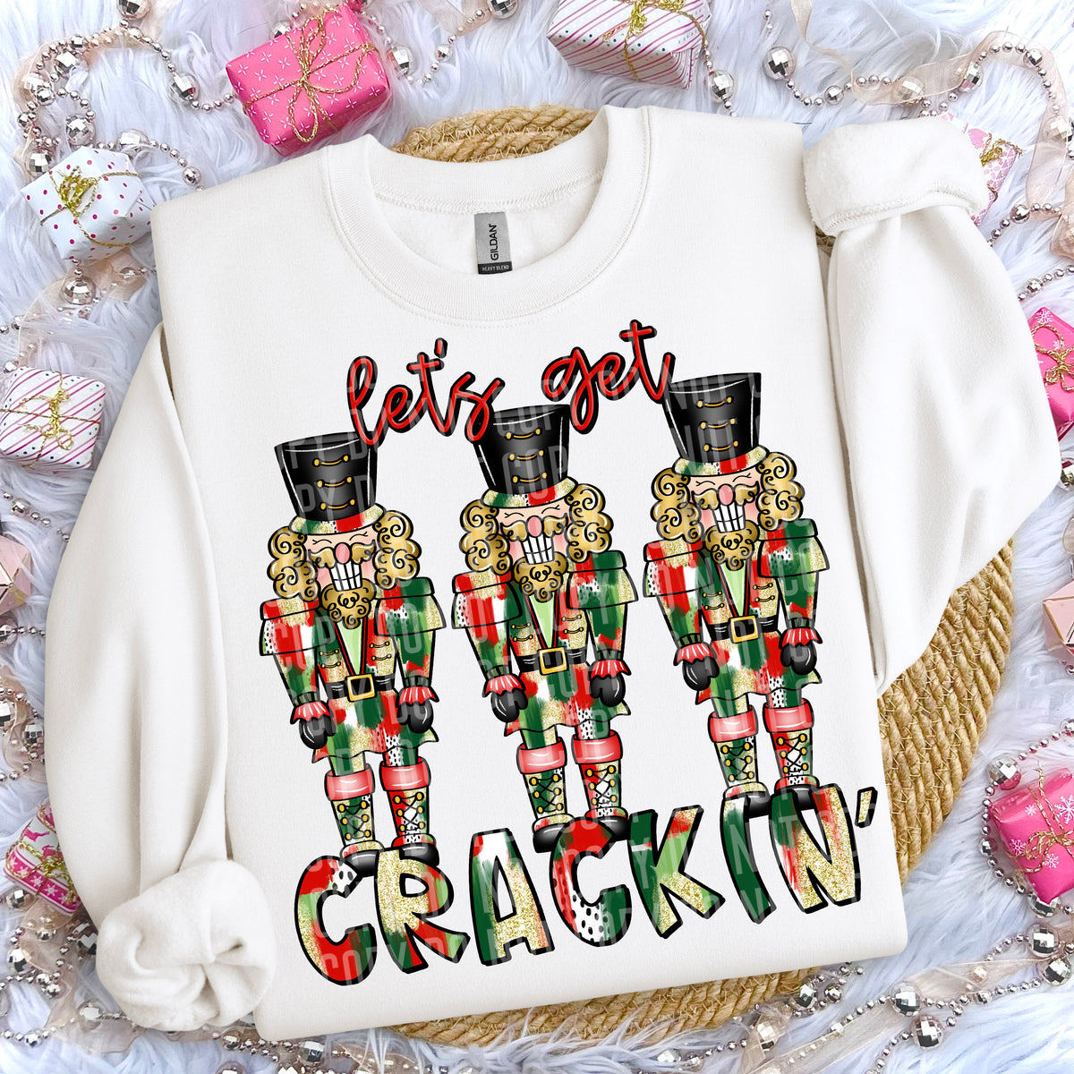 Let's Get Crackin' Blonde Hair Nutcracker 69229 DTF transfer
