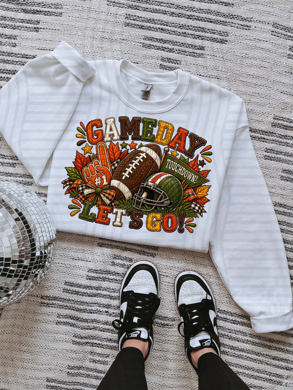Game Day LETS GO faux embroidery (Caplinger) DTF Transfers