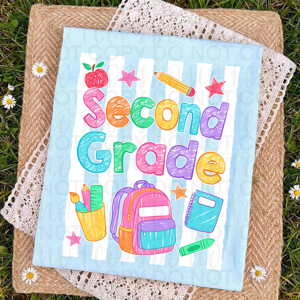 Second grade white stripes (UAC) DTF Transfer