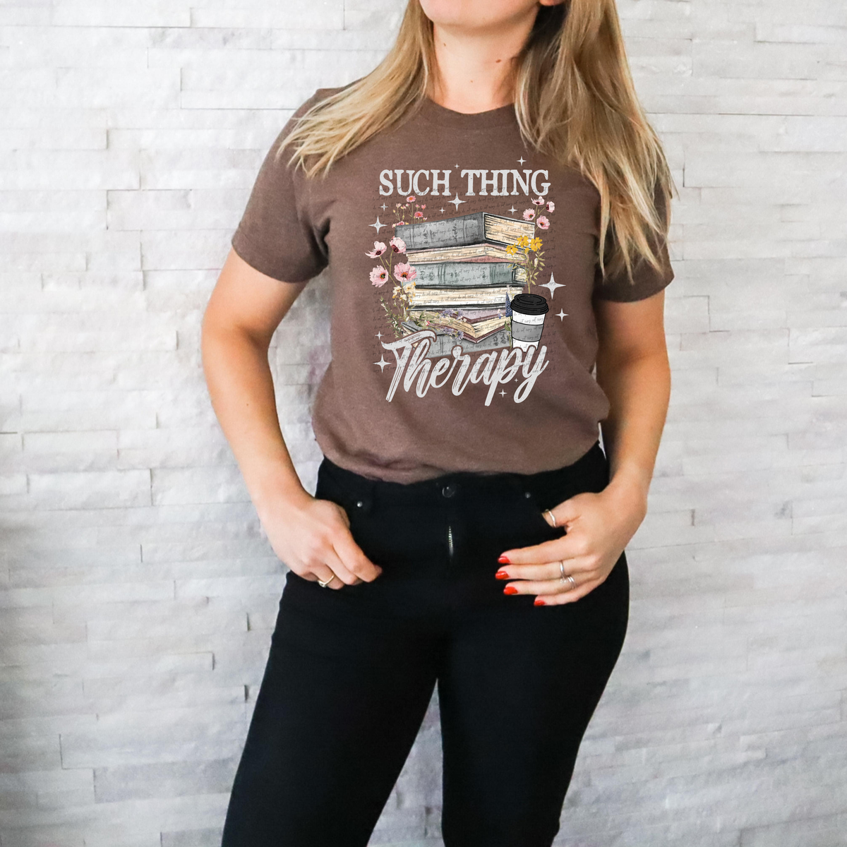 Such Thing Therapy Floral Books 57032 DTF transfer