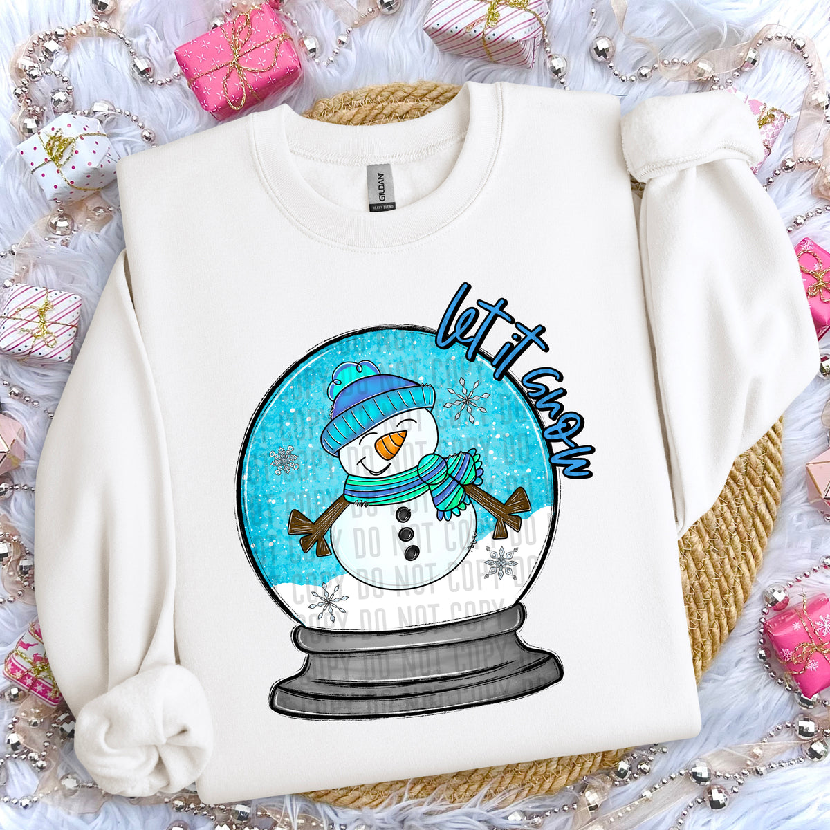 Let It Snow Glass Snowball 69222 DTF transfer