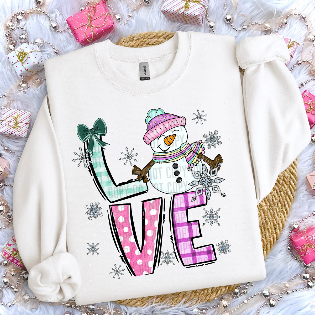 Love Snowman Snowflakes 69223 DTF transfer