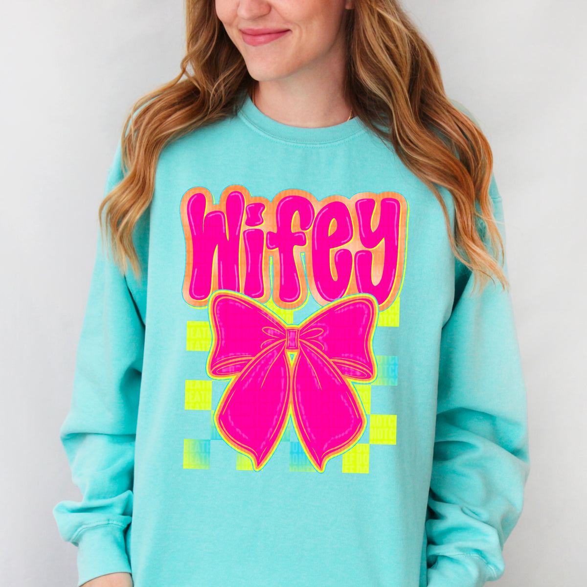 Wifey pink bow 106057 DTF transfer