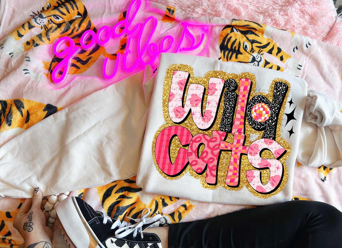 Wildcats Faux Glitter Retro 51686 DTF transfer