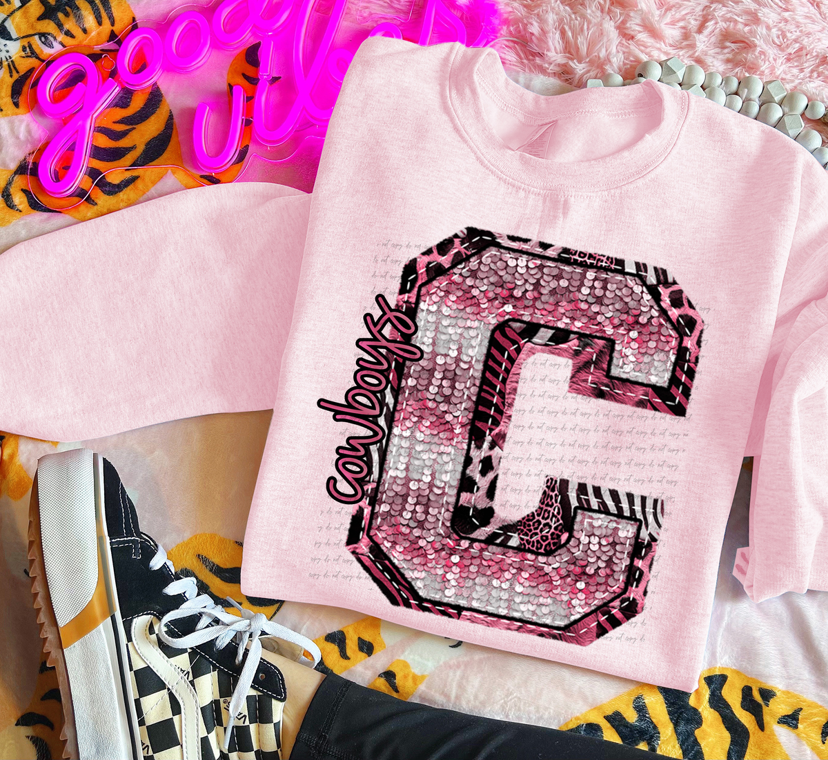 Wildpink Cowboys C Sequins 74869 DTF Transfer