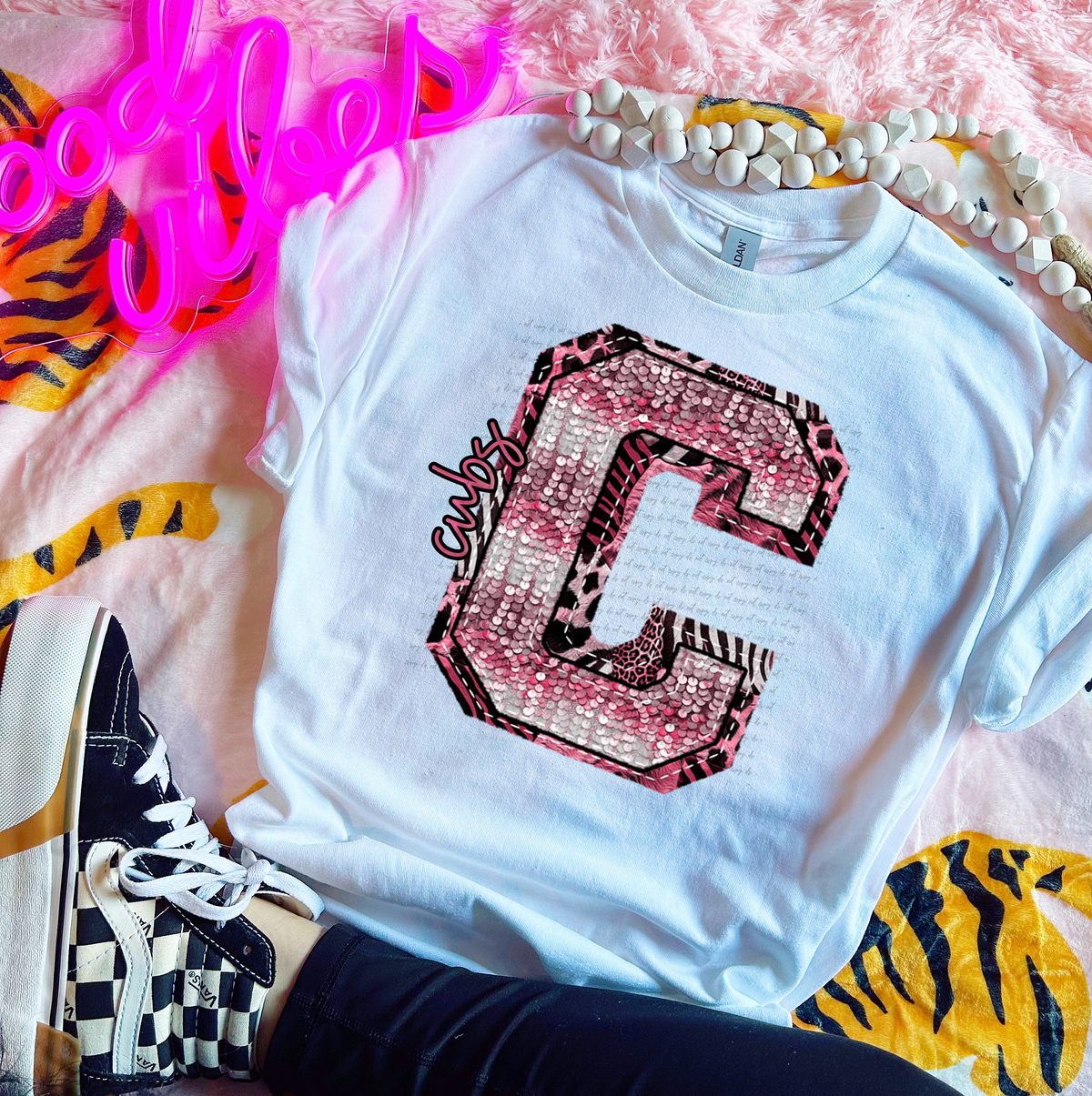 Wildpink Cubs C Sequins 74871 DTF Transfer