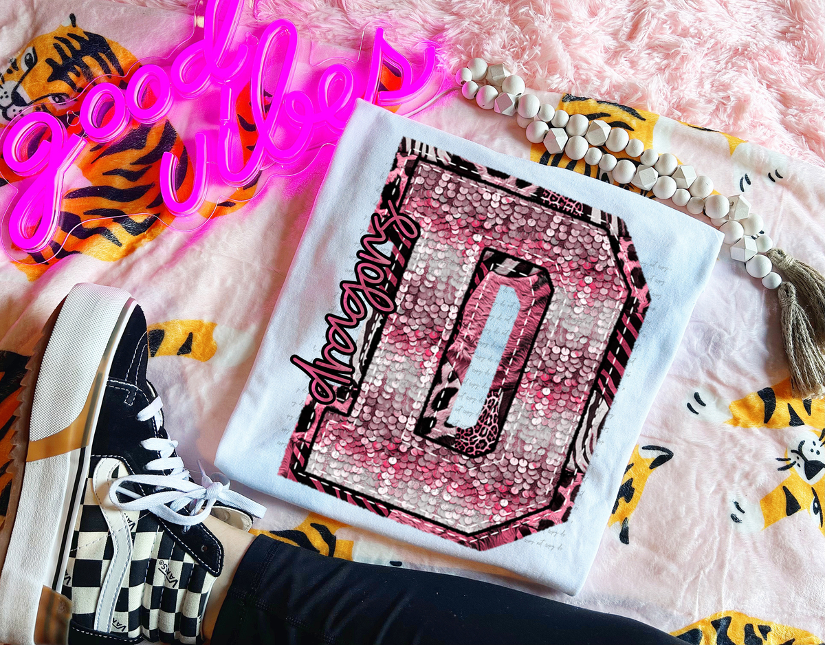 Wildpink Dragons D Sequins 74872 DTF Transfer