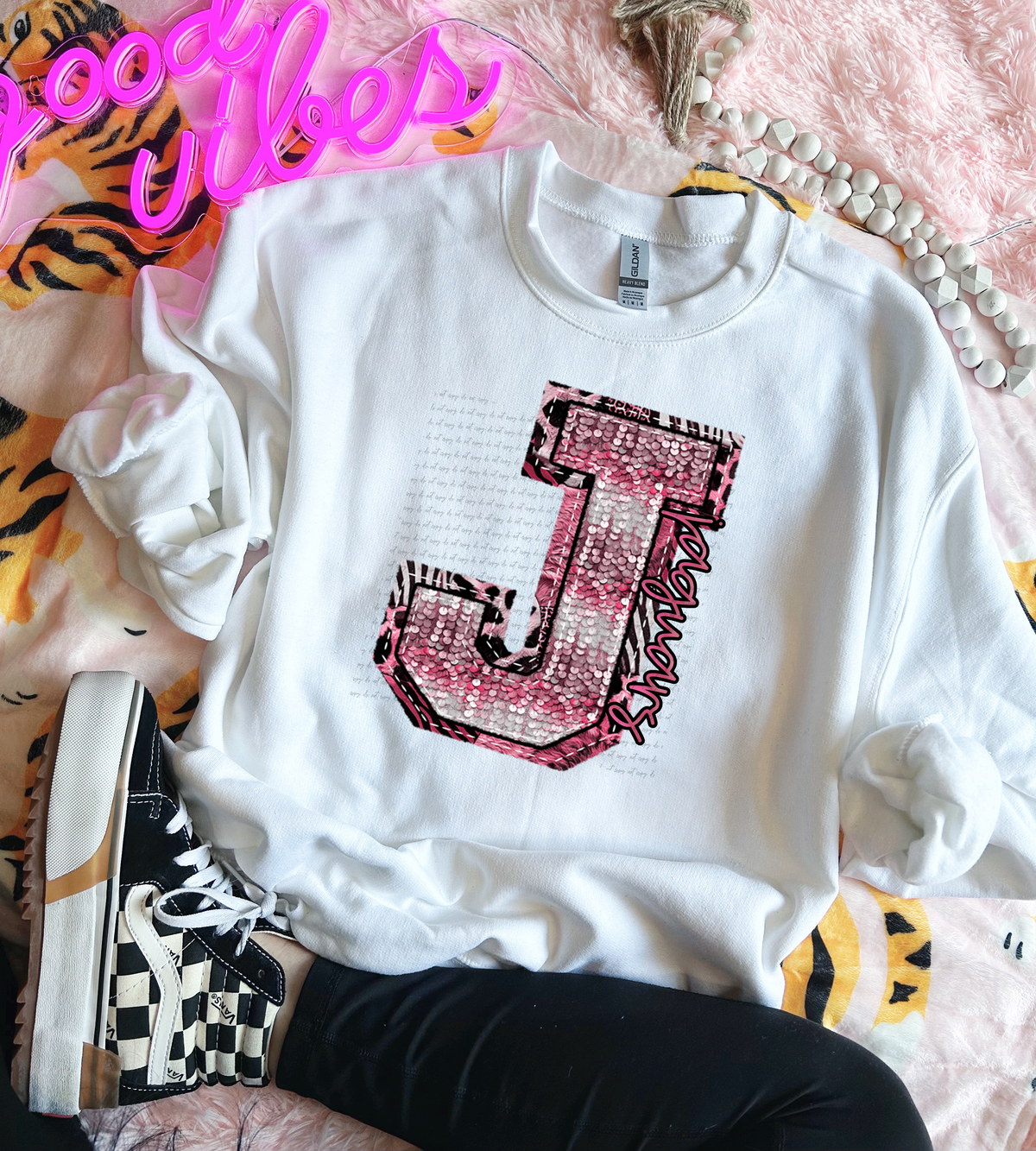 Wildpink Jaguars J Sequins 74885 DTF Transfer