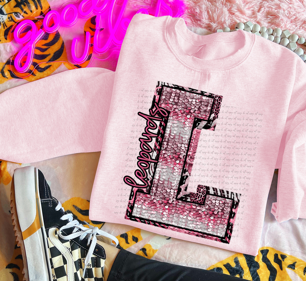 Wildpink Leopards L Sequins 74890 DTF Transfer