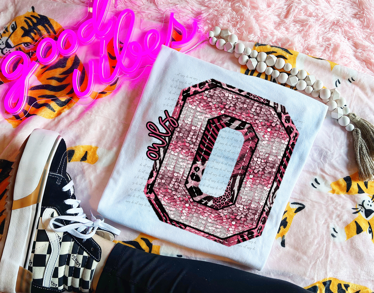 Wildpink Owls O Sequins 74897 DTF Transfer